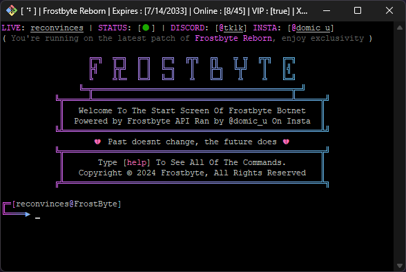 Frostbyte terminal screen